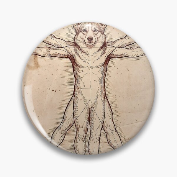 Item preview, Vitruvian Anthro Corgi Leonardo Drawing designed and sold by Lovely Elen.