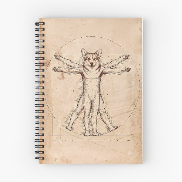 Item preview, Vitruvian Anthro Corgi Leonardo Drawing designed and sold by Lovely Elen.