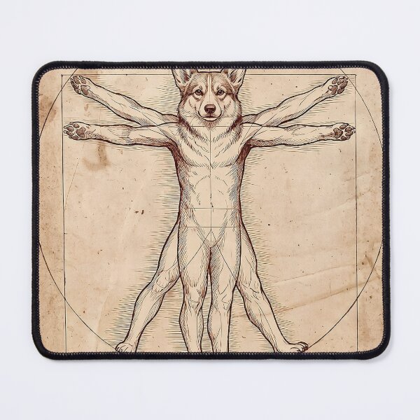 Item preview, Vitruvian Anthro Corgi Leonardo Drawing designed and sold by Lovely Elen.