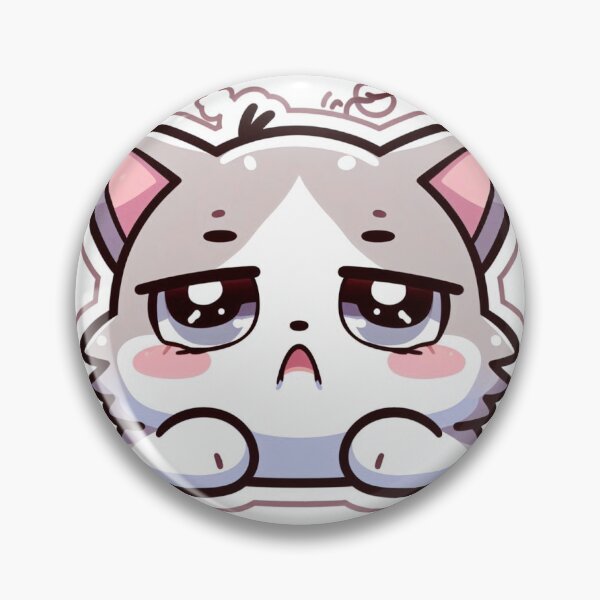 Item preview, Kawaii Bored Cat Sticker designed and sold by PastelPawsArt.