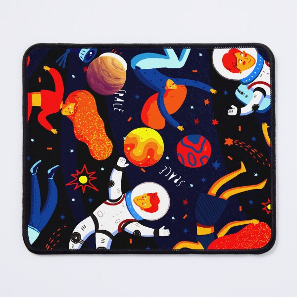 Item preview, colorful cartoon astronauts and planets space pattern designed and sold by FahdSpaceArt.