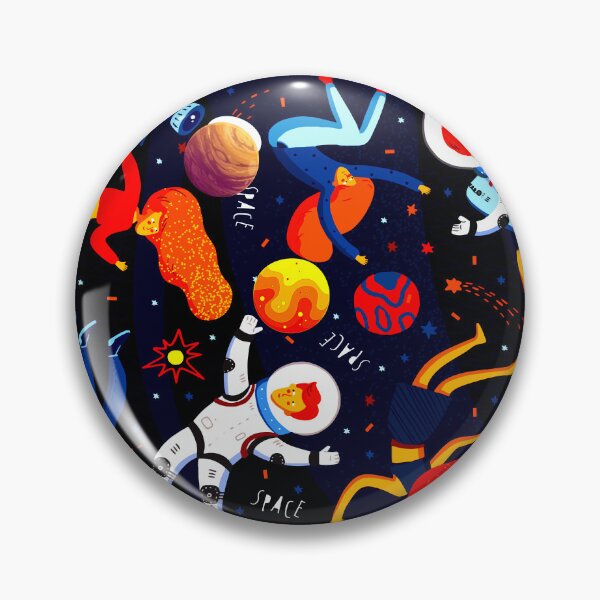 Item preview, colorful cartoon astronauts and planets space pattern designed and sold by FahdSpaceArt.