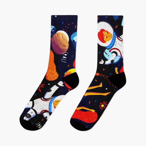 Item preview, colorful cartoon astronauts and planets space pattern designed and sold by FahdSpaceArt.
