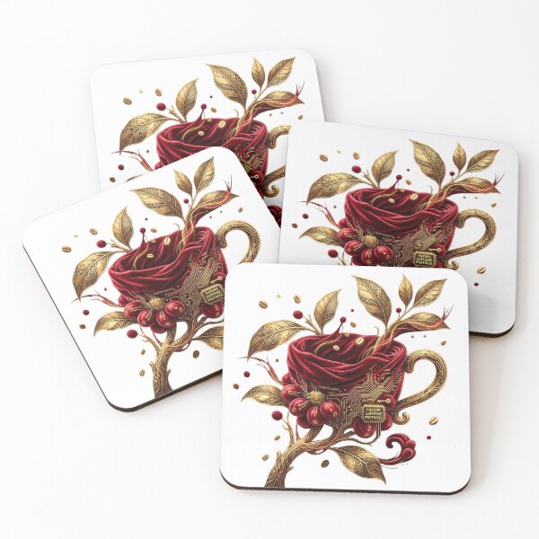 Item preview, Golden Botanical Caffeine Protocol: Luxury Cyber Coffee Art designed and sold by SupernovaNote.