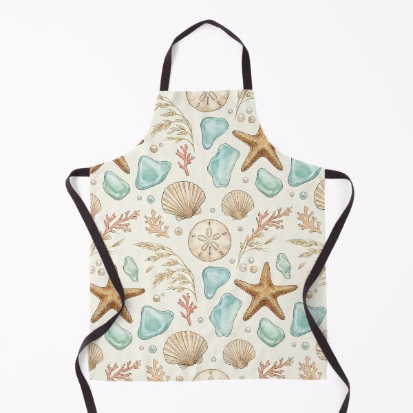 Item preview, Coastal Starfish & Sea Glass Seamless Pattern designed and sold by MoonwoodStudio.