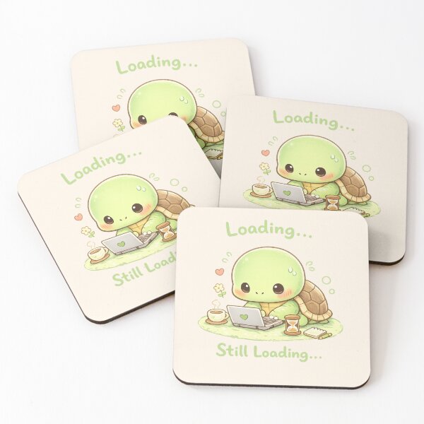 Item preview, Cute Slow Turtle Laptop Loading Meme - Loading....Still Loading | Kawaii Work From Home Humor Art designed and sold by PopCulturePixel.