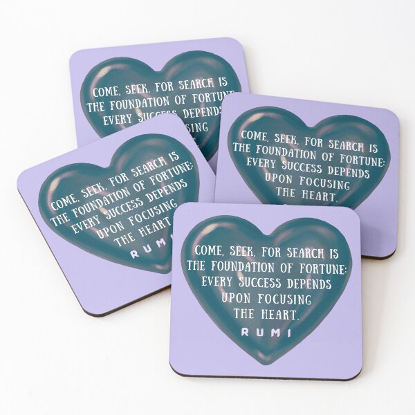 Item preview, Rumi quote: Come, seek, for search is the foundation of fortune: Every success depends upon focusing the heart. designed and sold by artbleed.