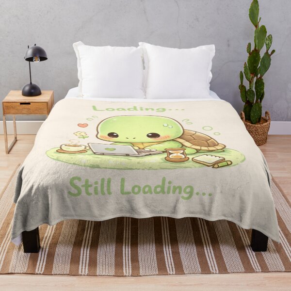 Item preview, Cute Slow Turtle Laptop Loading Meme - Loading....Still Loading | Kawaii Work From Home Humor Art designed and sold by PopCulturePixel.