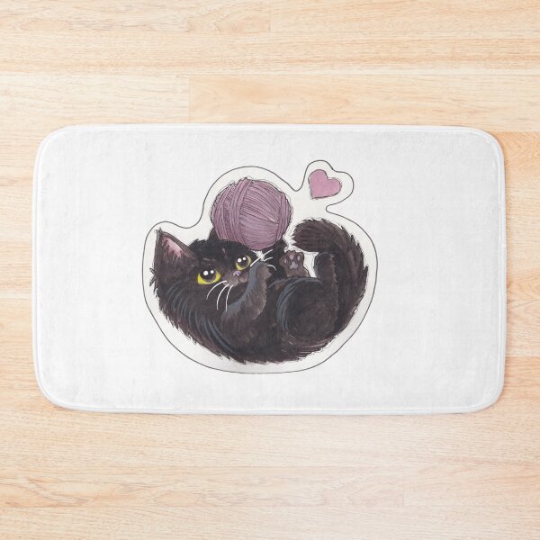 Item preview, Yarn Kitty — Cute Hand Drawn Gothic Cat Art designed and sold by Darkfully-Done.
