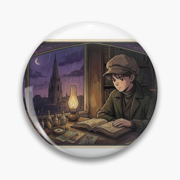 Item preview, Retro 90s Anime Dark Academia Rainy Night Study Sticker designed and sold by Vynesnk.