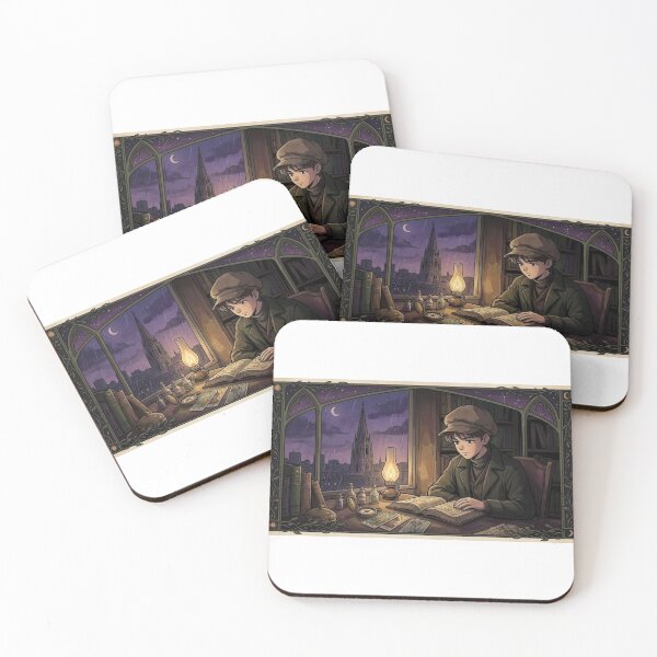 Item preview, Retro 90s Anime Dark Academia Rainy Night Study Sticker designed and sold by Vynesnk.