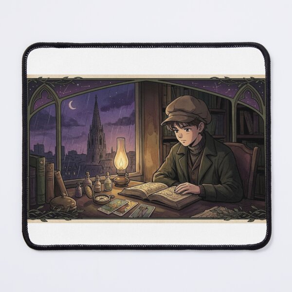 Item preview, Retro 90s Anime Dark Academia Rainy Night Study Sticker designed and sold by Vynesnk.