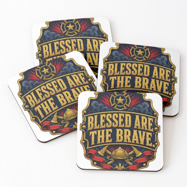 Item preview, Blessed Are The Brave Firefighter Shield designed and sold by Squiggle Happy.