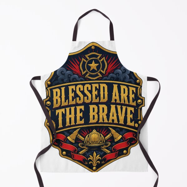 Item preview, Blessed Are The Brave Firefighter Shield designed and sold by Squiggle Happy.