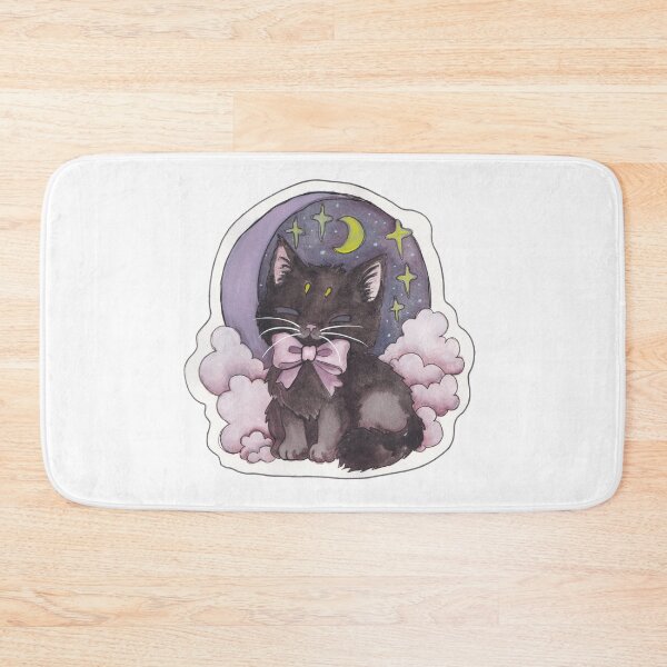 Item preview, Clouds Kitty — Cute Hand Drawn Gothic Cat Art designed and sold by Darkfully-Done.
