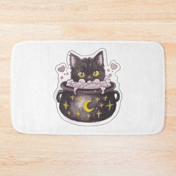 Item preview, Cauldron Kitty — Cute Hand Drawn Gothic Cat Art designed and sold by Darkfully-Done.