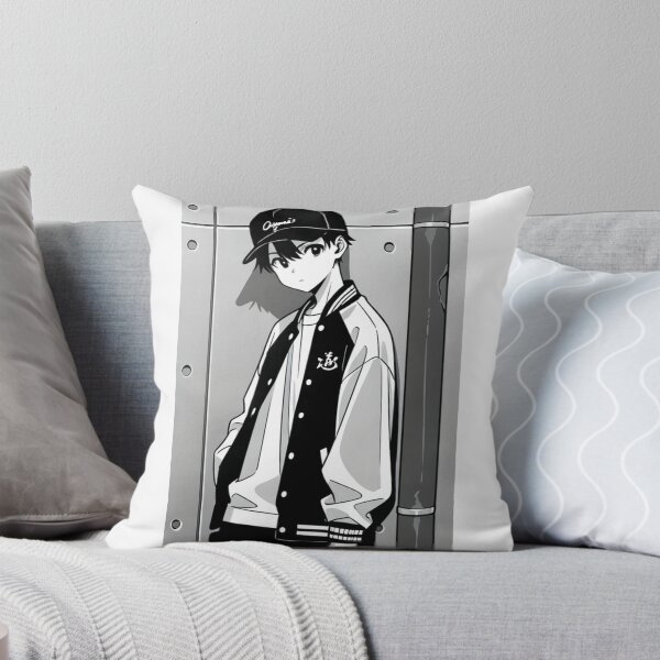Item preview, Fashion - Man in Black Varsity Jacket Snapback Streetwear Anime Variant 2 designed and sold by AnimeShin.