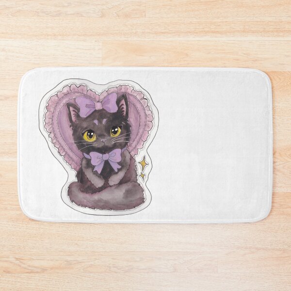 Item preview, Bows Kitty — Cute Hand Drawn Gothic Cat Art designed and sold by Darkfully-Done.