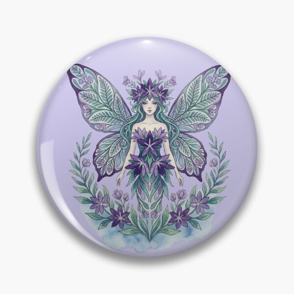 Item preview, Stylized faerie in purple and jade, on lavender designed and sold by Faerieglen.