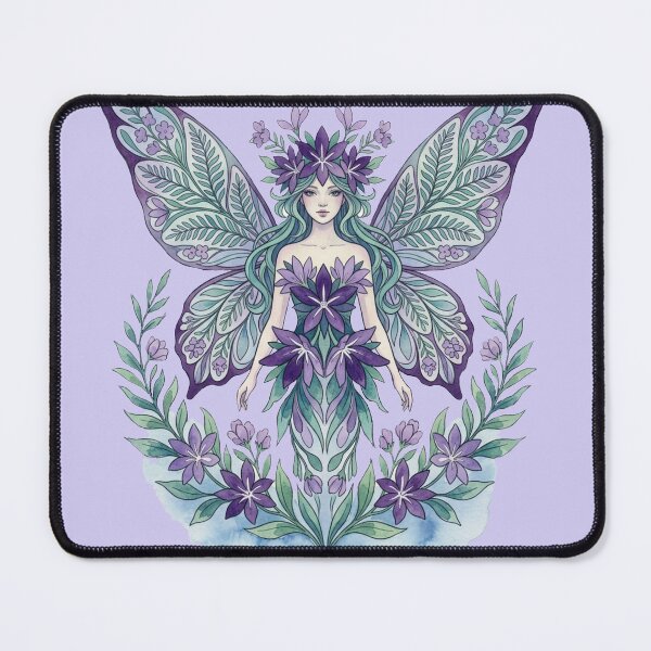 Item preview, Stylized faerie in purple and jade, on lavender designed and sold by Faerieglen.