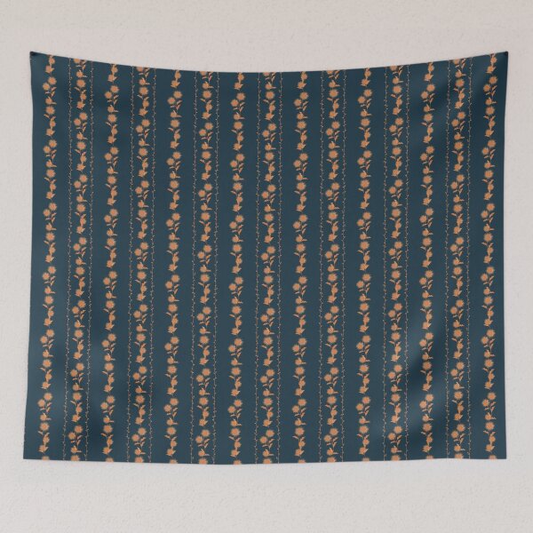 Item preview, Golden Wildflower Stripe Seamless Pattern designed and sold by thanratdesign.