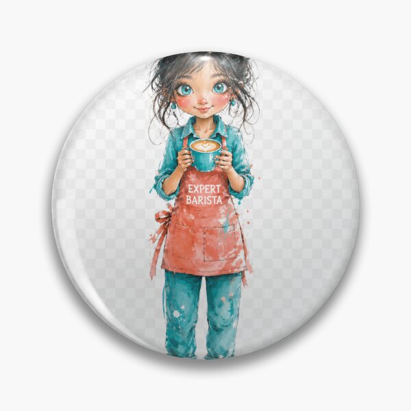 Item preview, Expert Barista" Whimsical Coffee Girl designed and sold by Creative Nook.
