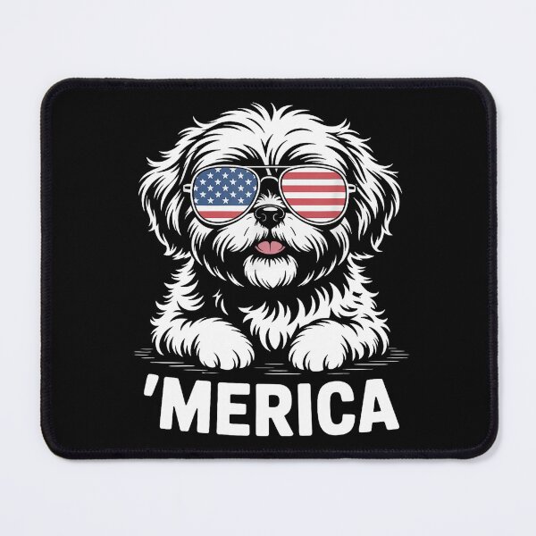 Item preview, shih tzu dog america patriotic 4th of july american flag designed and sold by CAnastazyshop.