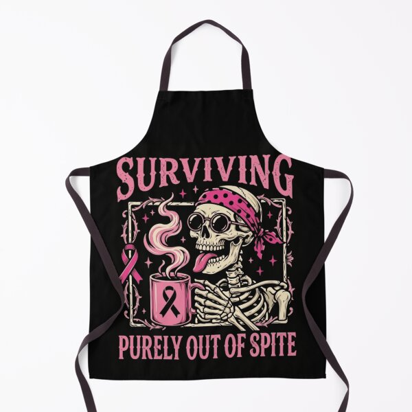 Item preview, Surviving Purely Out Of Spite Breast Cancer Awareness Pink Ribbon Skeleton designed and sold by haitrieuic96.