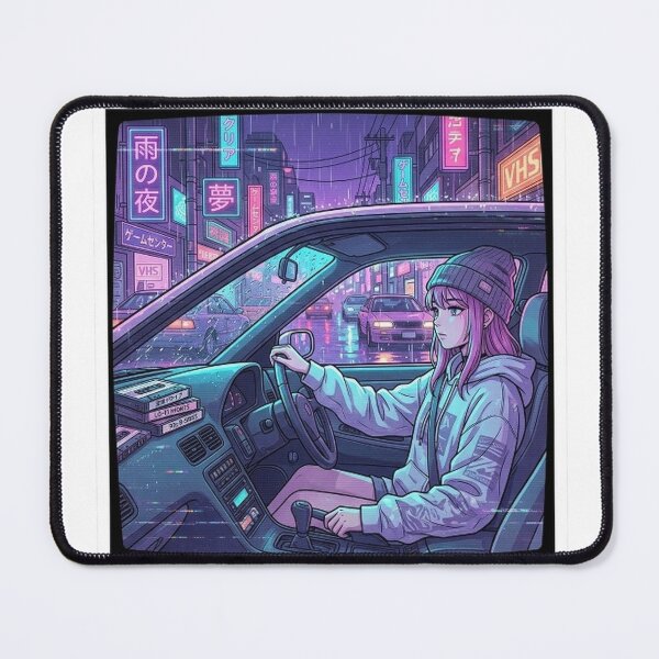 Item preview, Neon Midnight Drive Vaporwave Sticker designed and sold by RDcollections.