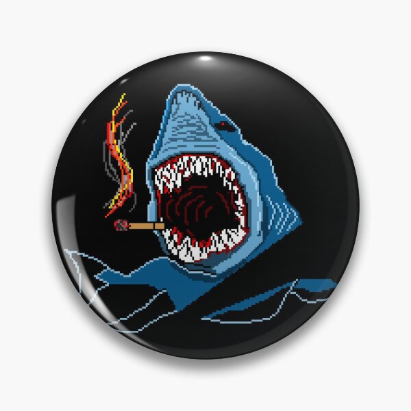 Item preview, Smoking Shark Retro Tattoo Pixel Art designed and sold by RetroRlx.