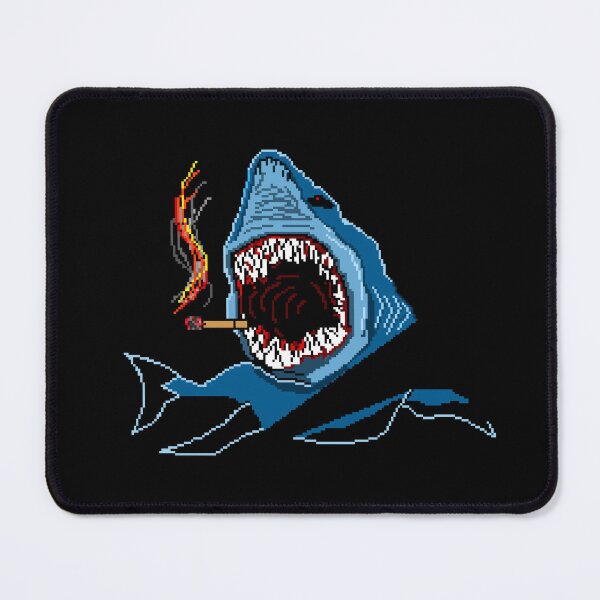 Item preview, Smoking Shark Retro Tattoo Pixel Art designed and sold by RetroRlx.