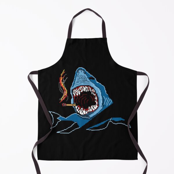 Item preview, Smoking Shark Retro Tattoo Pixel Art designed and sold by RetroRlx.