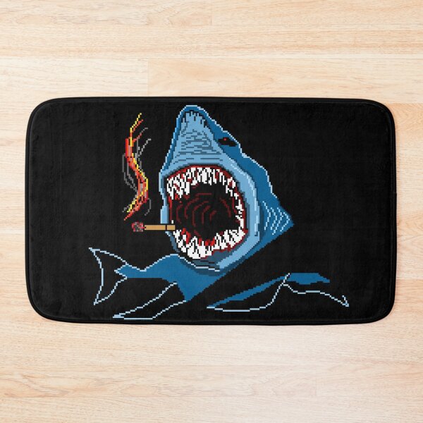 Item preview, Smoking Shark Retro Tattoo Pixel Art designed and sold by RetroRlx.