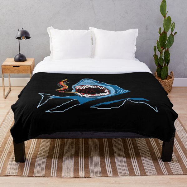 Item preview, Smoking Shark Retro Tattoo Pixel Art designed and sold by RetroRlx.