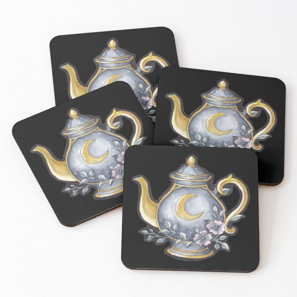 Item preview, Moonwoven Teapot with Crescent Moon and Flowers designed and sold by Darkfully-Done.
