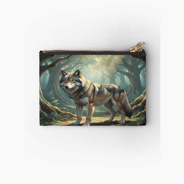 Item preview, Majestic Wolf in Enchanted Forest Art with Soft Light and Natural Woodland Atmosphere designed and sold by FotoworldEdel.