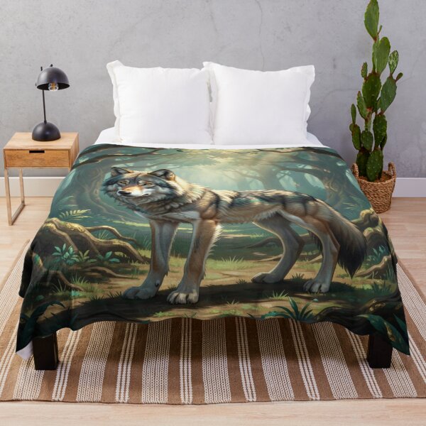 Item preview, Majestic Wolf in Enchanted Forest Art with Soft Light and Natural Woodland Atmosphere designed and sold by FotoworldEdel.