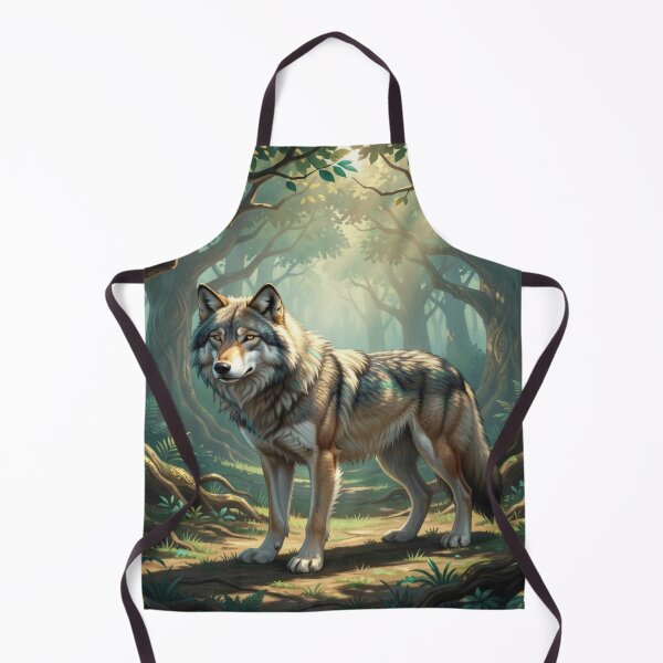 Item preview, Majestic Wolf in Enchanted Forest Art with Soft Light and Natural Woodland Atmosphere designed and sold by FotoworldEdel.