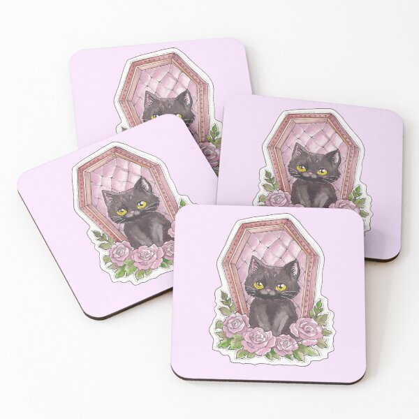 Item preview, Coffin Kitty — Cute Hand Drawn Gothic Cat Art designed and sold by Darkfully-Done.