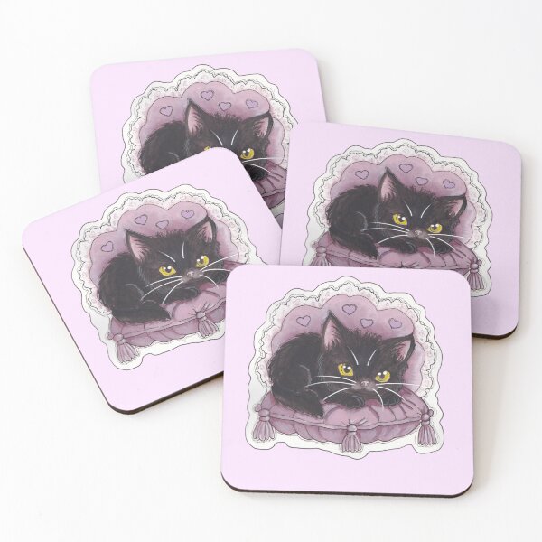 Item preview, Cooshie Kitty — Cute Hand Drawn Gothic Cat Art designed and sold by Darkfully-Done.