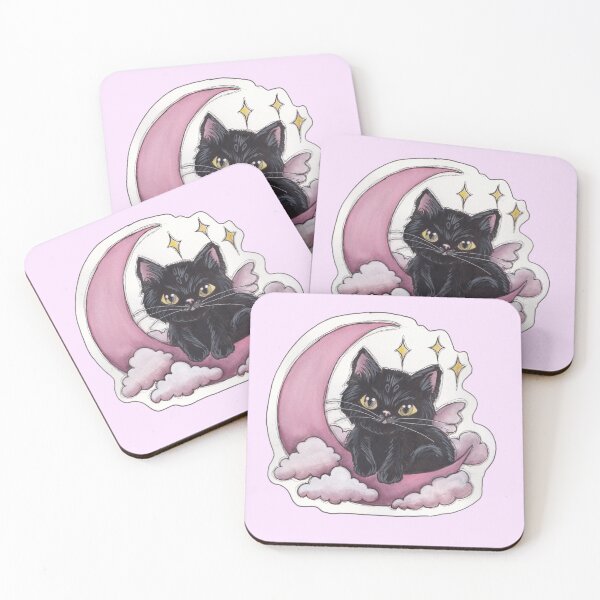 Item preview, Moon Kitty — Cute Hand Drawn Gothic Cat Art designed and sold by Darkfully-Done.