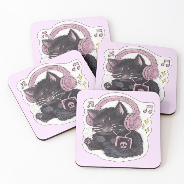 Item preview, Music Kitty — Cute Hand Drawn Gothic Cat Art designed and sold by Darkfully-Done.
