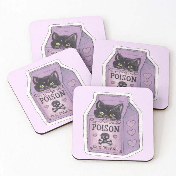 Item preview, Poison Kitty — Cute Hand Drawn Gothic Cat Art designed and sold by Darkfully-Done.