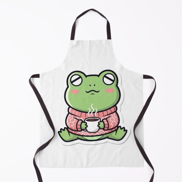 Item preview, Kawaii Frog Drinking Coffee | Whimsical Animal Artwork designed and sold by MMK1SHOP.