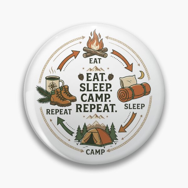 Item preview, Eat Sleep Camp Repeat Camping Lifestyle designed and sold by PGRprint.