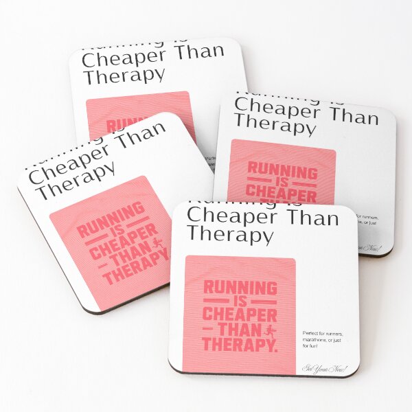 Item preview, Running Is Cheaper Than Therapy - Funny Runner Gift Tee designed and sold by RedRubyBubble.