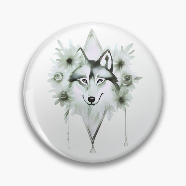 Item preview, Monochrome Ethereal White Wolf Diamond Graphic Art designed and sold by TrinovaCreates.
