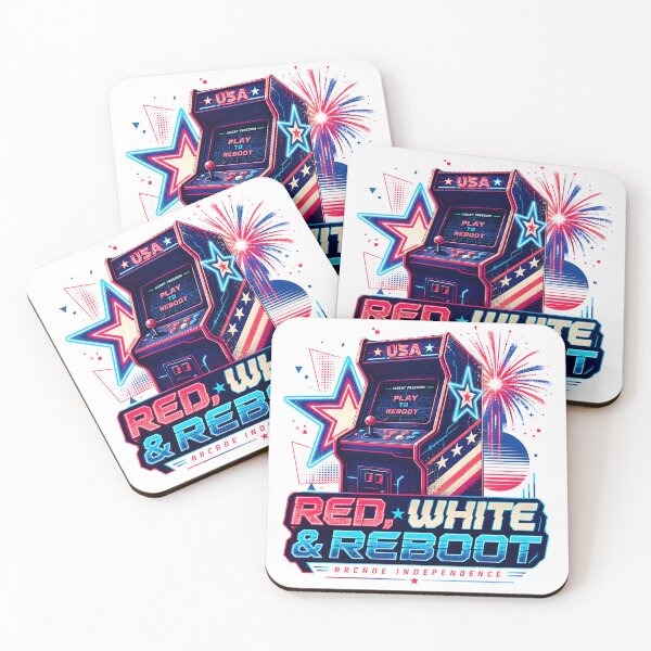 Item preview, Red White Reboot Arcade designed and sold by Craft Design Alchemy.