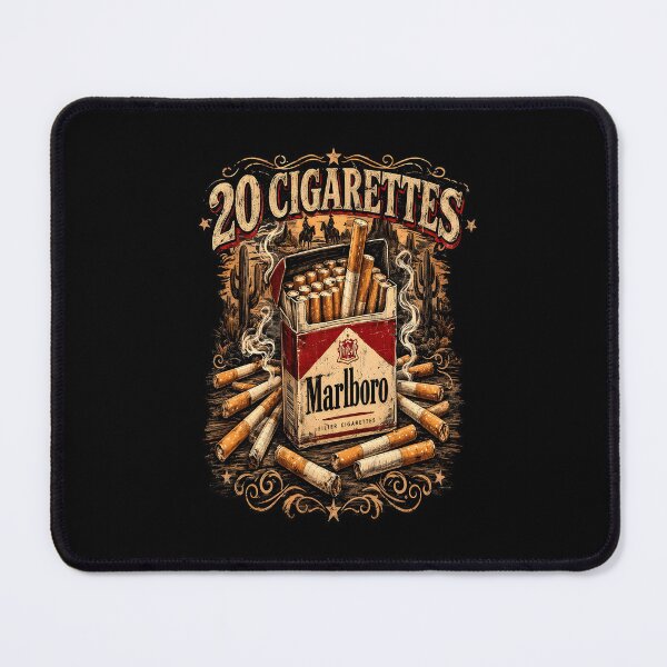 Item preview, 20 Cigarettes Vintage Smoker Graphic Retro Tobacco Art designed and sold by Mind-Drift.
