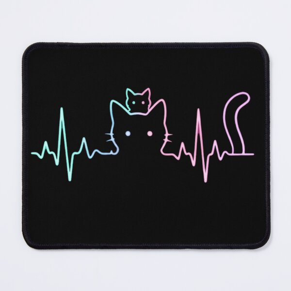 Item preview, Aesthetic Cat Heartbeat EKG Pulse Minimalist Line Art designed and sold by haitrieuic96.